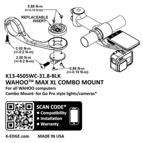 K13-4505wc-31.8-blk K-edge Wahoo Max Xl Combo Mount -31.8 Black #2