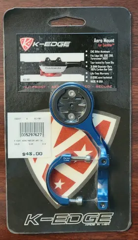 K13-560-blue K-edge Aero Handlebar Mount 31.8mm Blue Fits Garmin 20 25 130 500 510 520