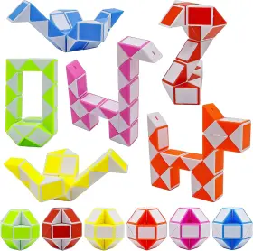 Gsm004 Lendod 12 Pack 24 Blocks Mini Fidget Snake Cube Twist Puzzle Cubes Magic Speed