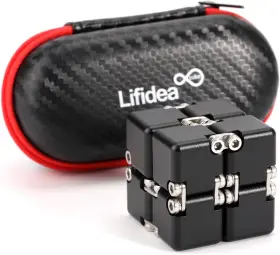 Lifidea 658906326207 Aluminum Alloy Metal Infinity Cube Fidget 6 Colors Handheld Black