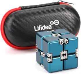 Lifidea 658906326214 Aluminum Alloy Metal Infinity Cube Fidget 6 Colors Handheld Blue