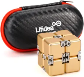 Lifidea 658906326238 Aluminum Alloy Metal Infinity Cube Fidget 6 Colors Handheld Gold