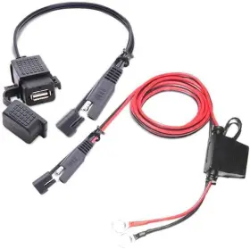 Linalife 721410845455 Motorcycle Usb Charger Sae To Cable Waterproof Adapter 12v For Phone Gps