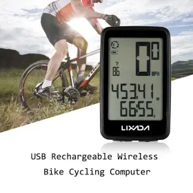 Hej0812174010223hc Lixada Bike Cycling Rechargeable Speedometer T5y8