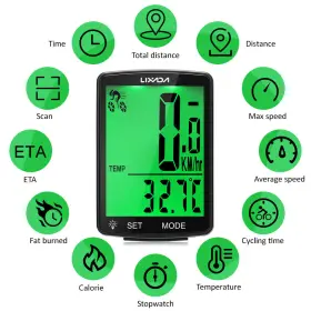 Puk3521179136581pe Lixada Wireless Bike Computer Waterproof Cycle With Measurable B0b0 #3