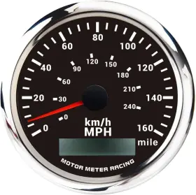 Motor Meter Racing 710139833191 W Pro 85mm 3-3/8 Inch Gps Speedometer Digital Odometer 160 Mph