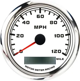 Mmsp270-gps-120w-mp Motor Meter Racing W Pro 85mm 3-3/8 Inch Gps Speedometer Digital Odometer 120 Mph Wa