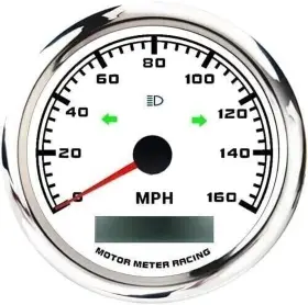 Mmsp270-gps-160wt-mp Motor Meter Racing W Pro 85mm 3-3/8 Inch Gps Speedometer With Turn Signal High Be