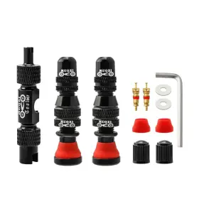 Ms-40-red1 Muqzi Tubeless Schrader Valve Stems Kits - Alloy 40mm Bike Black