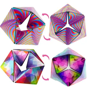 Byz-01 Nascence Kaleidocycle Fidget Cube For Kids 2 Pieces 3.4 Inches Multiple Colors