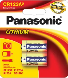 Cr123a Panasonic 073096700390 Lithium 2-pack Batteries With Accessories Bundle