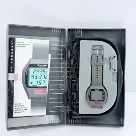 178105.a Polar New Accurex Heart Rate Monitor Nightvision With Transmitter And Case Open Box