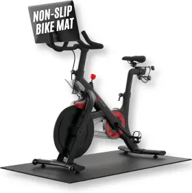 Trainermat860008370389 Powr Labs Bike Mat Compatible With Peloton 60 Inch L X 30 W 0.2 Th Black
