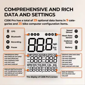 C206 Rapidroo-shop Smart Bike Computer C206/pro Wireless Gps Bicycle Speedometer Waterproof Road Mt #3