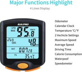 Yt-813 Risepro Fba Bike Computer Wireless Bicycle Speedometer Odometer Cycling Multi #3