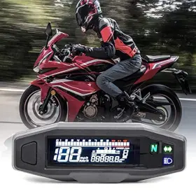 132460-full Seclude Universal Motorcycle Speedometer 6 Gear 12000 Rpm Km/h Mph Lcd Va