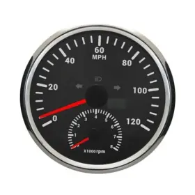2c1r-110 Shanghai Enzer 110mm Auto Gauge 2in1 Gps Speedometer With Tachometer 8000 Rpm 120mph Bs