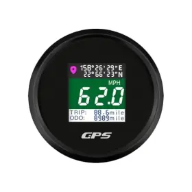 Tftl-52 Shanghai Enzer 52mm Gps Speedometer Tripmeter Odometer With Latitude Waterproof Black&black