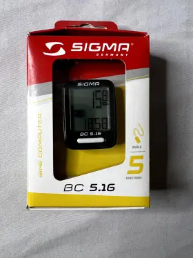 05160 Sigma Bc 5.16 Wired Cycling Bike Computer Functions Speed Distance Time Clock