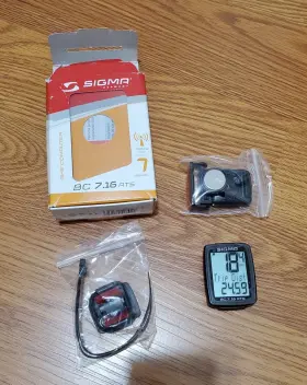 07162 Sigma Bc 7.16 Ats Bike Computer Wireless Black 7 Function Large Disp. Excellent