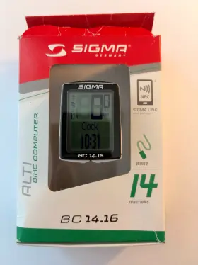 Sigma-comp-01416 Sigma Bc 14.16 Sts Wired Bike Computer Altitude Nfc 14 Functions Backlight