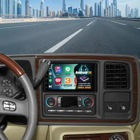 Qj0750x-ce2-us-hwc-tn Slakerbe Android 14 Double Din Car Stereo Upgrade Radio For Cadillac Escalade 2003-200