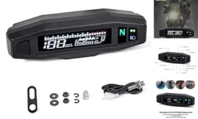 132460-n Speed Sensor Cable Whaletail Universal Motorcycle Speedometer 6 Gear 12000 Rpm Km/h Mph Mini Lcd