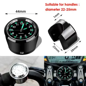 Supreme-goodsoutlet 313049155151 Aluminum Quartz Watch Luminous Clock Handlebar Mount For 22mm-25mm Motorcycle Sc #2