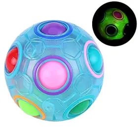 Tanch 603981152982 Glow In Dark Magic Rainbow Puzzle Ball Luminous 2.64 Inches Multicolor