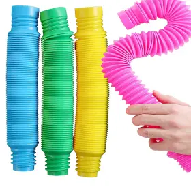 Tougs-popxl-rr4p Tougs Pop Multi-color Xl Tubes Sensory Toy For Toddler Kids Pink Yellow Blue Green