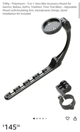 Ha-s023-tt Tririg - Polymount 3-in-1 Aero Bike Accessory Mount For Garmin Wahoo Gopro New