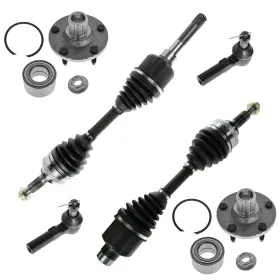 Psa58648 Trq Front Steering Suspension & Drivetrain Kit Cv Axle Shaft Assembly Tie Rod