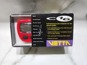 Vetta 747608120401 C16 Cycling Computer Red Wired With Display Clock Speed Odometer Trip Nos
