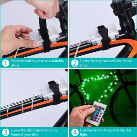 Wbl020 Waybelive Led Bike Frame Lights Remote 1 Pack #2
