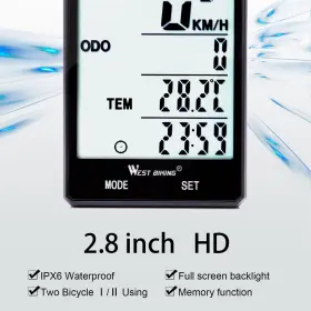 Xlm4670692235853dt West Biking 2.8inch Large Screen Rainproof Bike J4p9 #2