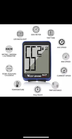 Yp0702041 West Biking Wireless Bicycle Computer Waterproof Bike Odometer Speedometer