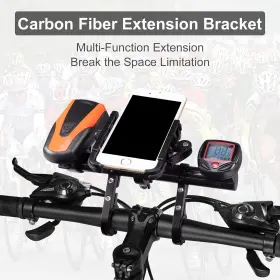 Yizhet 738678079768 Bike Handlebar Extender Double Extension Mount Holder Carbon Tube 20cm #3