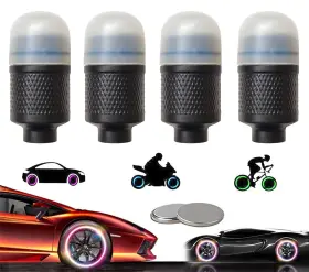 Yuerwover001 Yuerwover 627785427138 4 Pack Led Bike Tire Lights For Car Trucks Valve Stem Caps Colorful