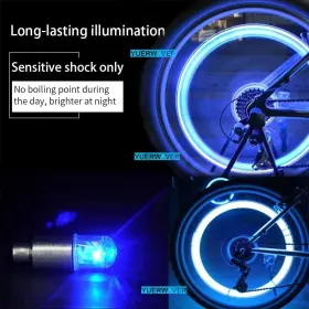 4-blue Yuerwover C-bl-4 4 Pack Led Valve Stem Caps Lights For Car Tires Wheel Assemblies Light #3