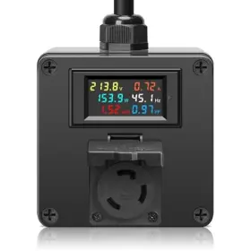 Zm-058 Zuomeng Ac Power Meter With Color Lcd Display And Nema L6-30 Plug 120 Waterproof Cover