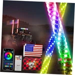 2PCS 3FT Whip Lights With Spring Base, Spiral Rgb Led Chasing -2PC. Fixed Price $130.91.