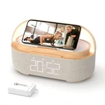Colsur Bluetooth Speaker Alarm Clock With Wireless Charger, Fm Medium, Beige. Fixed Price $86.99.