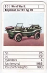 Vintage Volkswagen Amphibious Schwimmwagen B3 Playing Card. Fixed Price $9.99.
