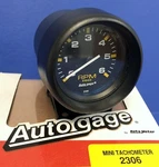 Autogage 2306 Mini Tachometer 6000 Rpm Black Pedestal Mount 5/8". Fixed Price $84.95.
