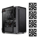Darkrock EC2 Black Atx Mid Tower Pc Case W/ 4 120MM Fans, Type-c Ready. Fixed Price $64.99.