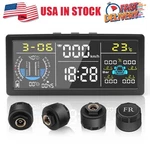 Wireless Solar Tpms Lcd Car Tire Pressure Monitoring System With 4 Sensors. Fixed Price $49.99.