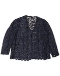 Vintage Womens Lace Cardigan Top Uk 18 Xl Navy Blue Paisley DM17. Fixed Price $16.63.