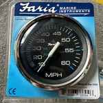 Faria Chesapeake Black Ss 4" Speedometer 60 Mph Mechanical #33704 SE9509B. Fixed Price $40.00.