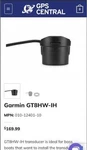 Garmin GT8HW-IH In-hull High Wide Chirp Transducer 8-PIN 010-12401-10. Fixed Price $100.00.