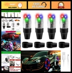 Colorful Led Tire Valve Lights - Waterproof Wheel Caps For Suv, Truck, Bik. Fixed Price $35.99.